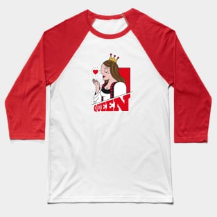 Queen of Hearts | Fun Valentine Queen Baseball T-Shirt